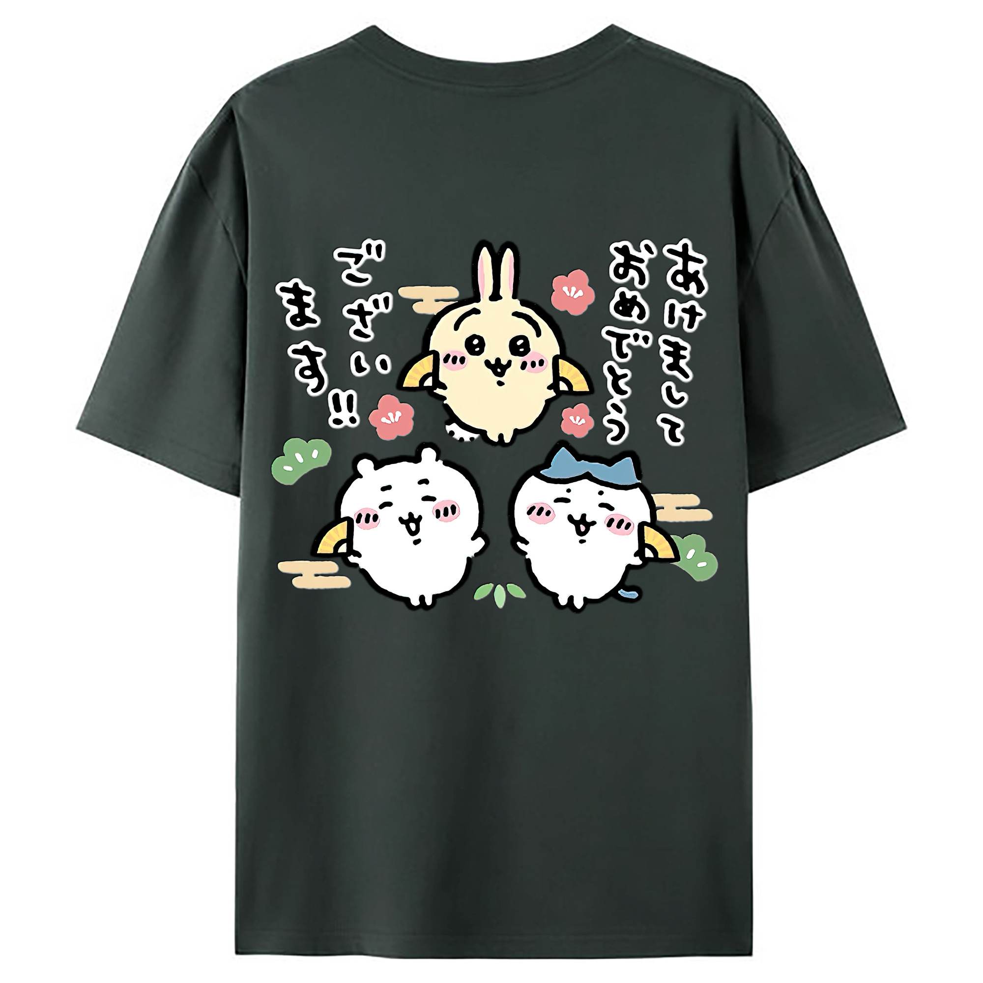 （画像用） ちいかわ ちいかわ Chii-kawa chiikawa 綿100％ メンズ半袖Tシャツ（バックプリント） 通気性